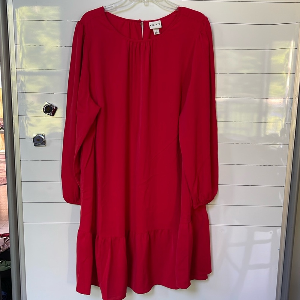 NWOT RED DRESS 1X